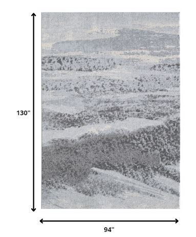 Homeroots 8' X 11' Blue And Gray Abstract Area Rug  Polypropylene 475265