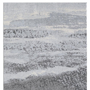 HomeRoots 3' Blue and Gray Abstract Area Rug - Contemporary Design, Stain-Resistant, Perfect for Active Homes 8' X 11' 475265