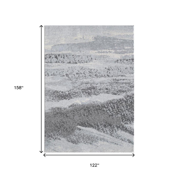 HomeRoots 10' Blue Gray Abstract Mist Area Rug - Contemporary Design for Modern Living Spaces, Durable Comfort 10' X 13' 475266