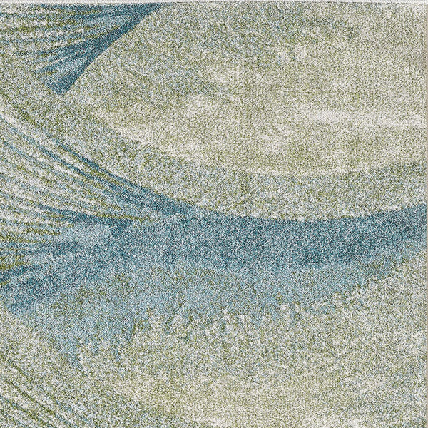 Homeroots 5' X 8' Blue And Beige Abstract Waves Area Rug  Polypropylene 475268