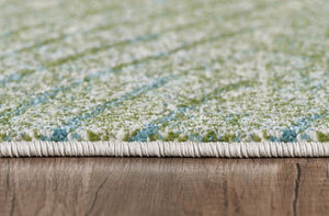 Homeroots 5' X 8' Blue And Beige Abstract Waves Area Rug  Polypropylene 475268