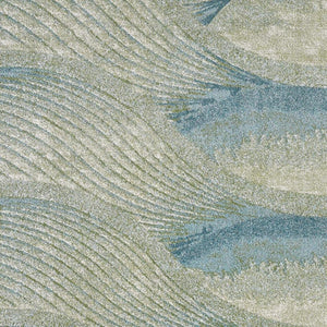 HomeRoots 5' Abstract Area Rug in Beige, Blue & Sage - Modern, Durable Design for Living Rooms & High Traffic Areas 7' X 10' 475269