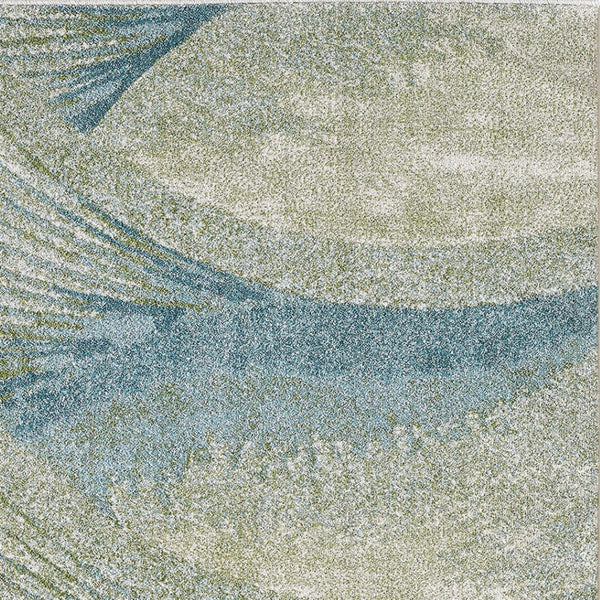 HomeRoots 5' Abstract Area Rug in Beige, Blue & Sage - Modern, Durable Design for Living Rooms & High Traffic Areas 8' X 11' 475270