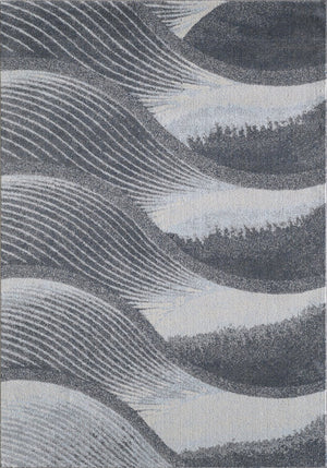 HomeRoots 5' Blue and Gray Abstract Area Rug - Stylish, Durable, Stain-Resistant for Modern Living Spaces 5' X 8' 475273