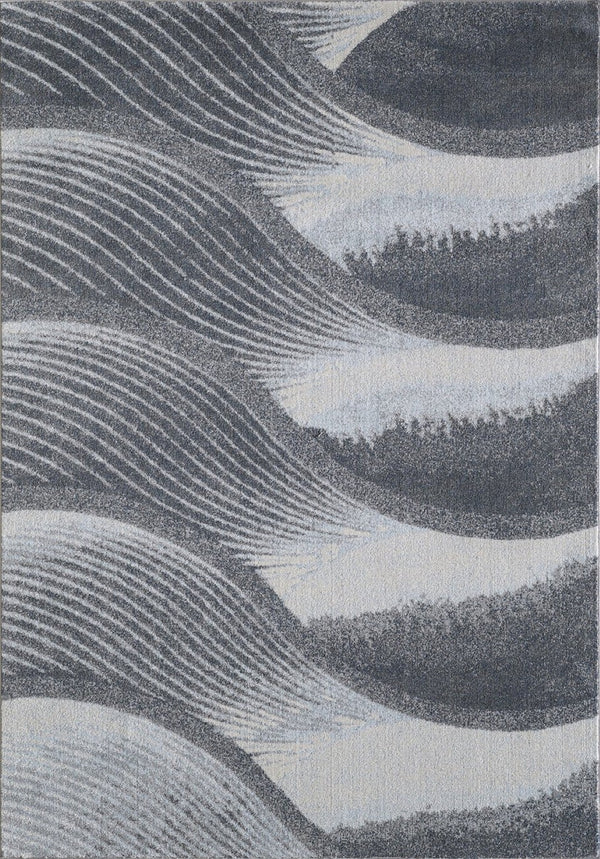HomeRoots 5' Blue and Gray Abstract Area Rug - Stylish, Durable, Stain-Resistant for Modern Living Spaces 5' X 8' 475273