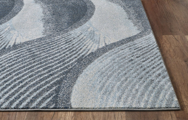 HomeRoots 5' Blue and Gray Abstract Area Rug - Stylish, Durable, Stain-Resistant for Modern Living Spaces 5' X 8' 475273