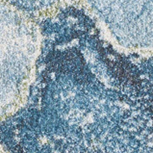 HomeRoots 5' Contemporary Teal Blue Green and Ivory Abstract Area Rug for Modern Living Spaces and Comfort 5' X 8' 475278