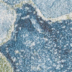 HomeRoots 5' Contemporary Teal Blue Green and Ivory Abstract Area Rug for Modern Living Spaces and Comfort 5' X 8' 475278