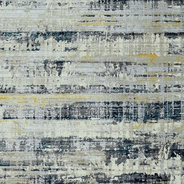 HomeRoots 4' Blue and Gray Abstract Area Rug – Contemporary Design for High-Traffic Spaces, Durable & Stylish 4' X 6' 475283