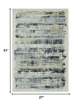 Homeroots 4' X 6' Blue Abstract Area Rug  Polyester 475283