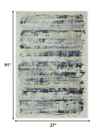 Homeroots 4' X 6' Blue Abstract Area Rug  Polyester 475283