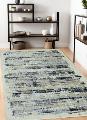 Homeroots 4' X 6' Blue Abstract Area Rug  Polyester 475283