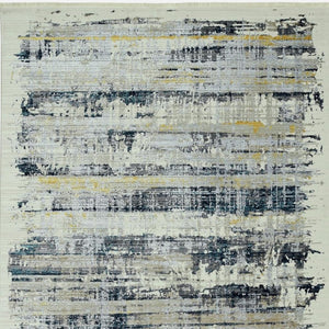 HomeRoots 4' Blue and Gray Abstract Area Rug – Contemporary Design for High-Traffic Spaces, Durable & Stylish 4' X 6' 475283