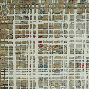HomeRoots 4' Elegant Ivory Red and Blue Abstract Area Rug - Contemporary Design for Stylish Comfort and Durability 4' X 6' 475289
