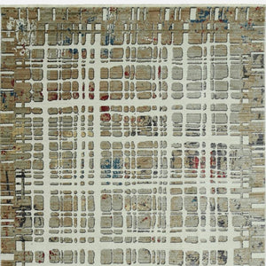 HomeRoots 4' Elegant Ivory Red and Blue Abstract Area Rug - Contemporary Design for Stylish Comfort and Durability 4' X 6' 475289