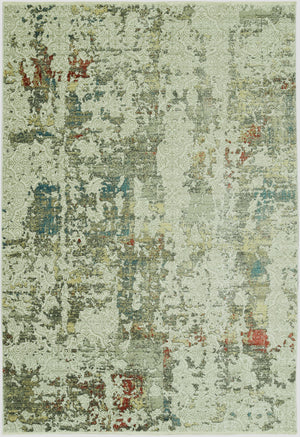 Homeroots 5' X 8' Ivory Abstract Area Rug  Polyester 475296
