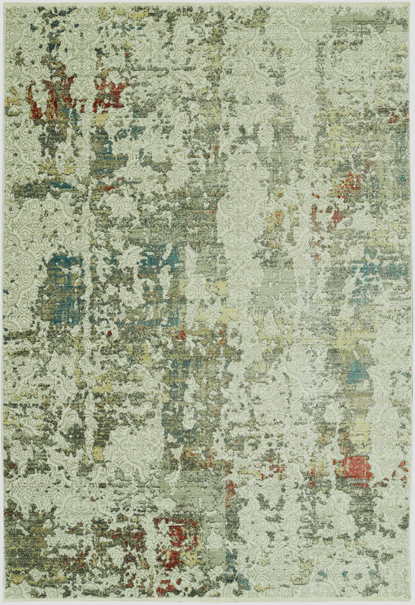 Homeroots 5' X 8' Ivory Abstract Area Rug  Polyester 475296