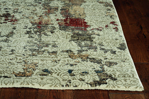 Homeroots 8' X 11' Ivory Abstract Area Rug  Polyester 475297