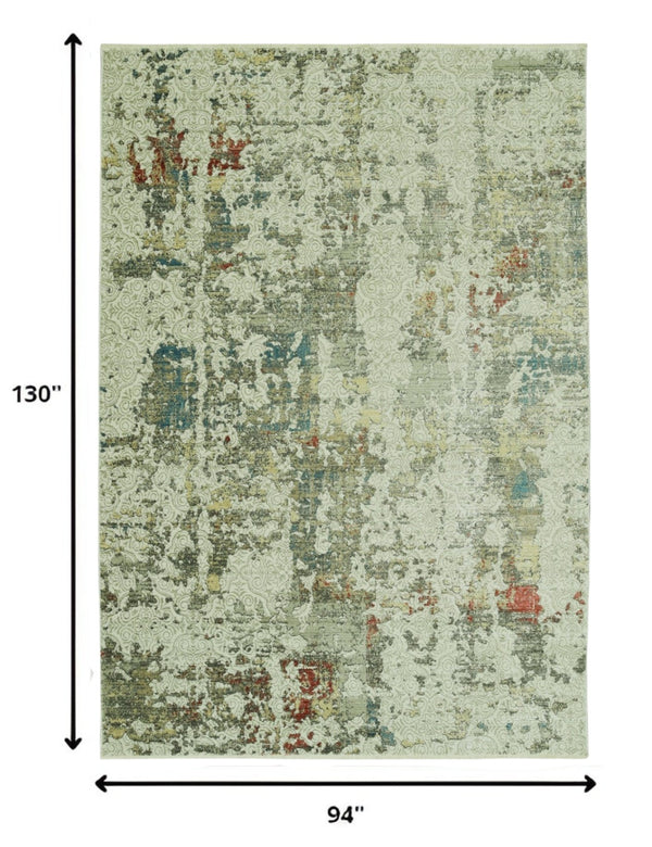 Homeroots 8' X 11' Ivory Abstract Area Rug  Polyester 475297