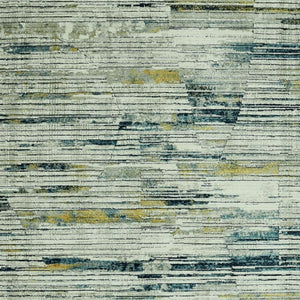 HomeRoots 4' Ivory and Blue Abstract Area Rug - Modern Polyester Design for Stylish Comfort in Any Room 4' X 6' 475301