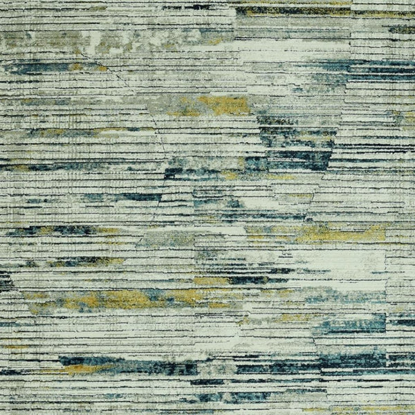 HomeRoots 4' Ivory and Blue Abstract Area Rug - Modern Polyester Design for Stylish Comfort in Any Room 4' X 6' 475301