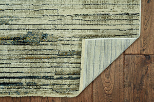 Homeroots 4' X 6' Ivory And Blue Abstract Area Rug  Polyester 475301