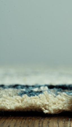 Homeroots 4' X 6' Ivory And Blue Abstract Area Rug  Polyester 475301