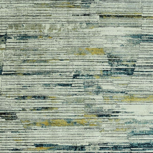 HomeRoots 4' Ivory and Blue Abstract Area Rug - Modern Polyester Design for Stylish Comfort in Any Room 4' X 6' 475301
