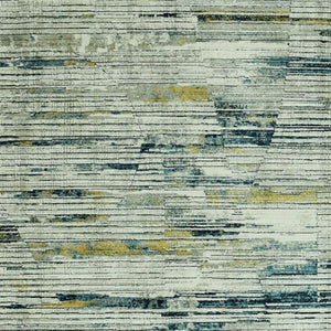 HomeRoots 4' Ivory and Blue Abstract Area Rug - Modern Polyester Design for Stylish Comfort in Any Room 4' X 6' 475301