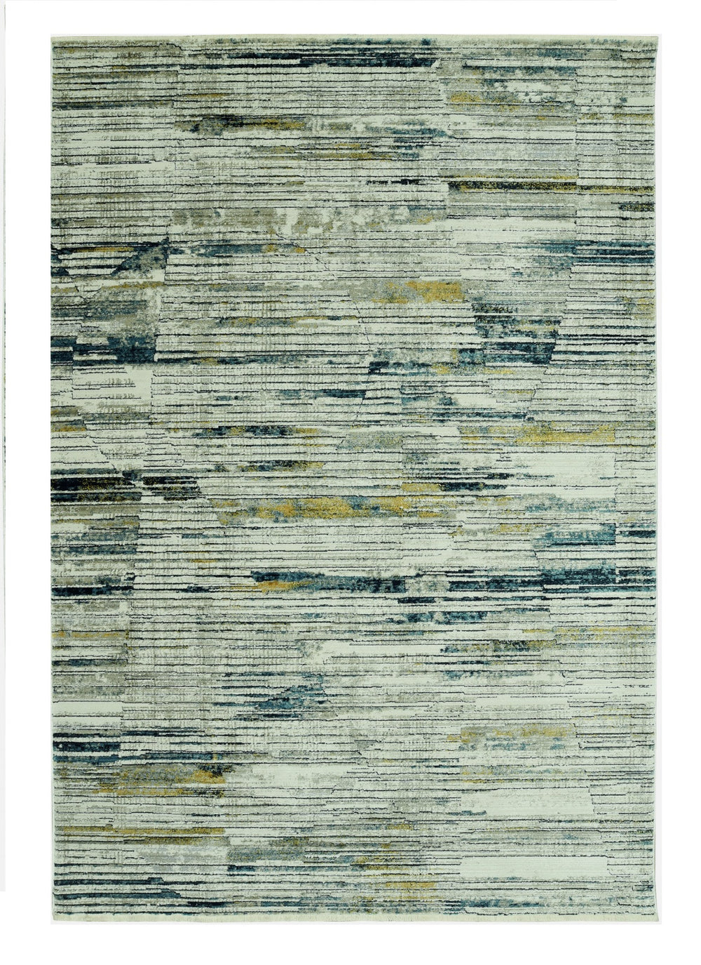 Homeroots 5' X 8' Ivory And Blue Abstract Area Rug  Polyester 475302