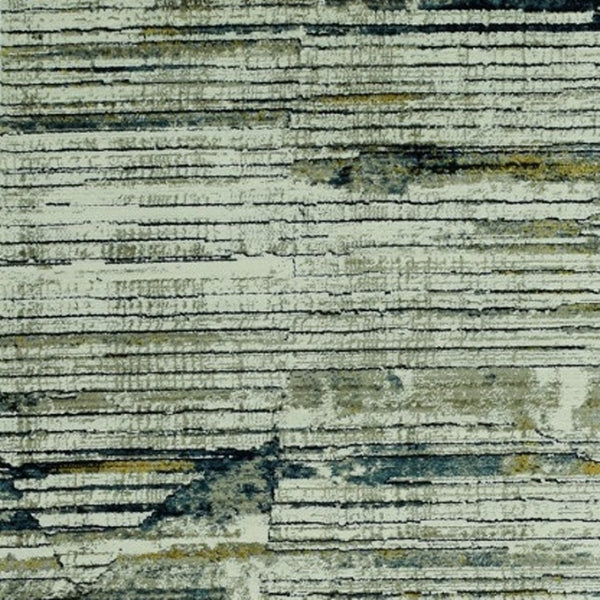HomeRoots 4' Ivory and Blue Abstract Area Rug - Modern Polyester Design for Stylish Comfort in Any Room 5' X 8' 475302