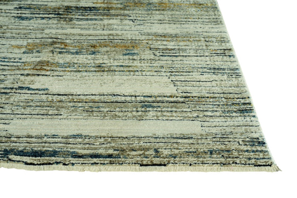 Homeroots 8' X 11' Ivory And Blue Abstract Area Rug  Polyester 475303