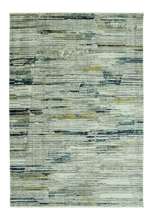 Homeroots 8' X 11' Ivory And Blue Abstract Area Rug  Polyester 475303