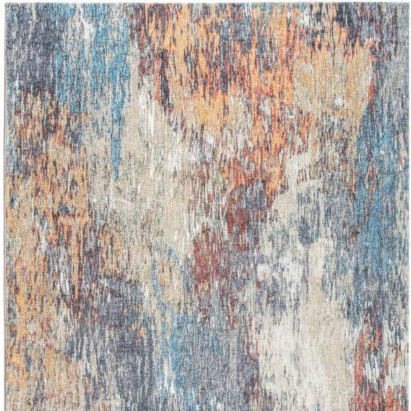 HomeRoots 5' Abstract Blue and Beige Area Rug - Modern Design for Living Room, Bedroom, or Office Decor 5' X 8' 475307