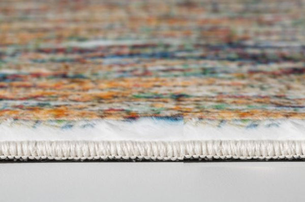 Homeroots 5' X 8' Blue And Beige Abstract Area Rug  Polyester 475307