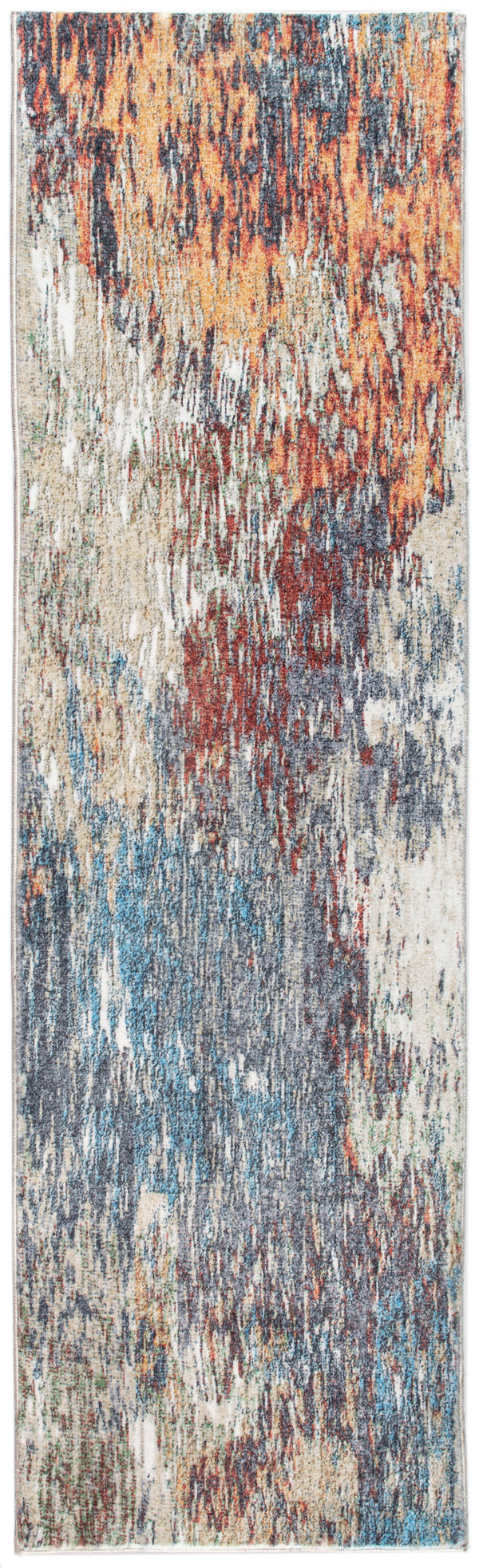 Homeroots 6' X 9' Blue And Beige Abstract Area Rug  Polyester 475308