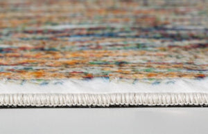 Homeroots 6' X 9' Blue And Beige Abstract Area Rug  Polyester 475308