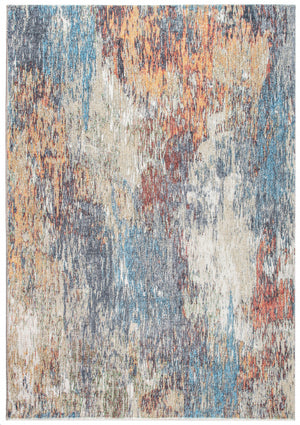 Homeroots 8' X 10' Blue And Beige Abstract Area Rug  Polyester 475309