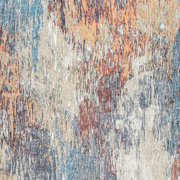 HomeRoots 8' Contemporary Blue and Beige Abstract Area Rug for Stylish Living Rooms and High-Traffic Spaces 8' X 10' 475309