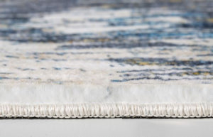 Homeroots 6' X 9' Blue And Gold Abstract Area Rug  Polyester 475312