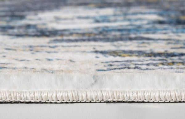 Homeroots 6' X 9' Blue And Gold Abstract Area Rug  Polyester 475312