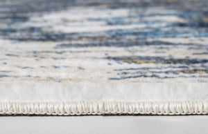 Homeroots 8' X 10' Blue And Gold Abstract Area Rug  Polyester 475313