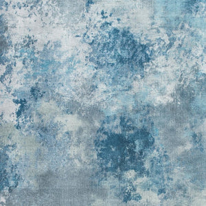HomeRoots 5' Blue and Ivory Abstract Area Rug - Contemporary Design, Durable Polyester, Perfect for Any Room 5' X 8' 475315