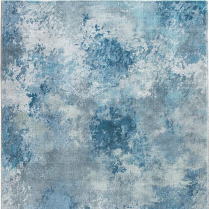 HomeRoots 5' Blue and Ivory Abstract Area Rug - Contemporary Design, Durable Polyester, Perfect for Any Room 5' X 8' 475315