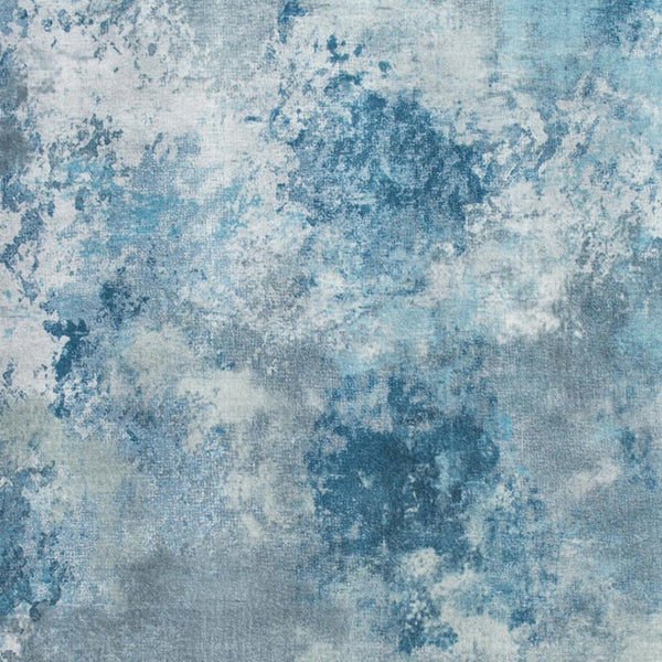 HomeRoots 5' Blue and Ivory Abstract Area Rug - Contemporary Design, Durable Polyester, Perfect for Any Room 6' X 9' 475316