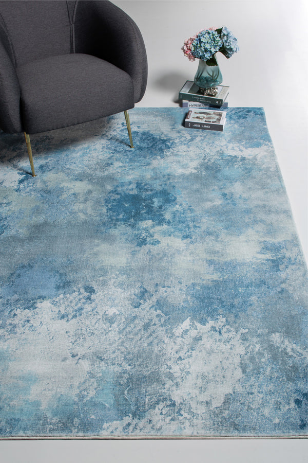Homeroots 8' X 10' Blue Abstract Area Rug  Polyester 475317