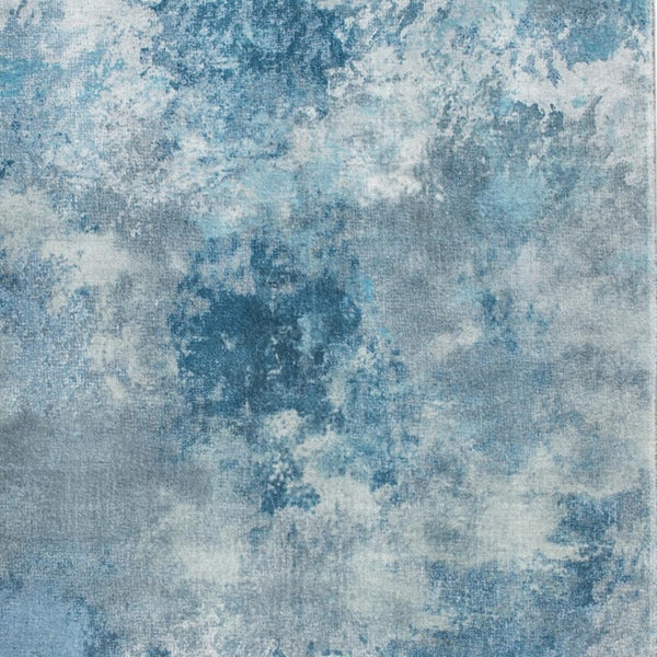HomeRoots 8' Blue and Ivory Abstract Area Rug – Modern, Durable Design Perfect for High-Traffic Living Spaces 8' X 10' 475317