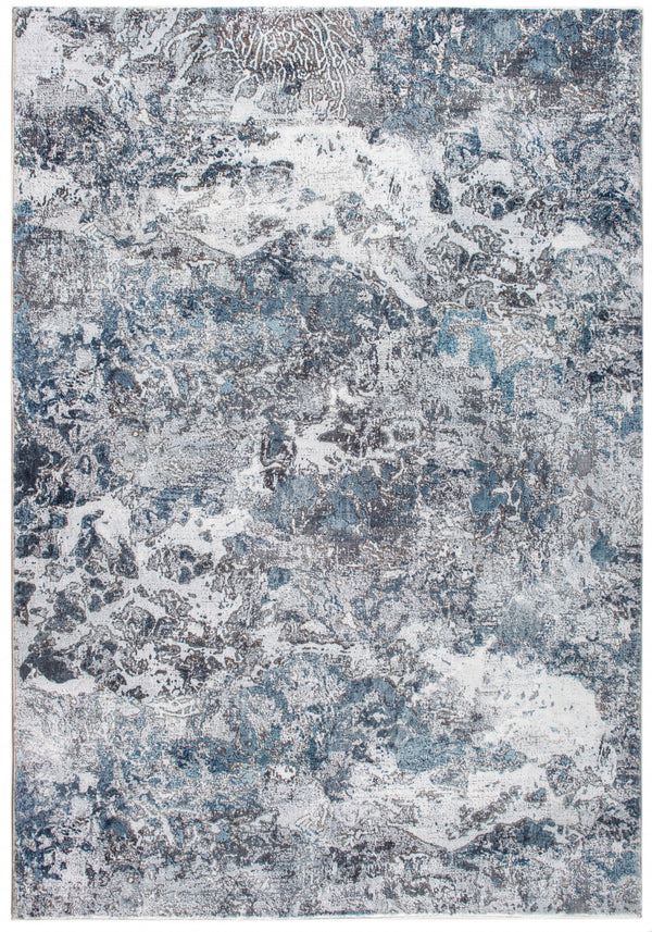 Homeroots 5' X 8' Gray Blue Abstract Galaxy Area Rug  Polyester 475319