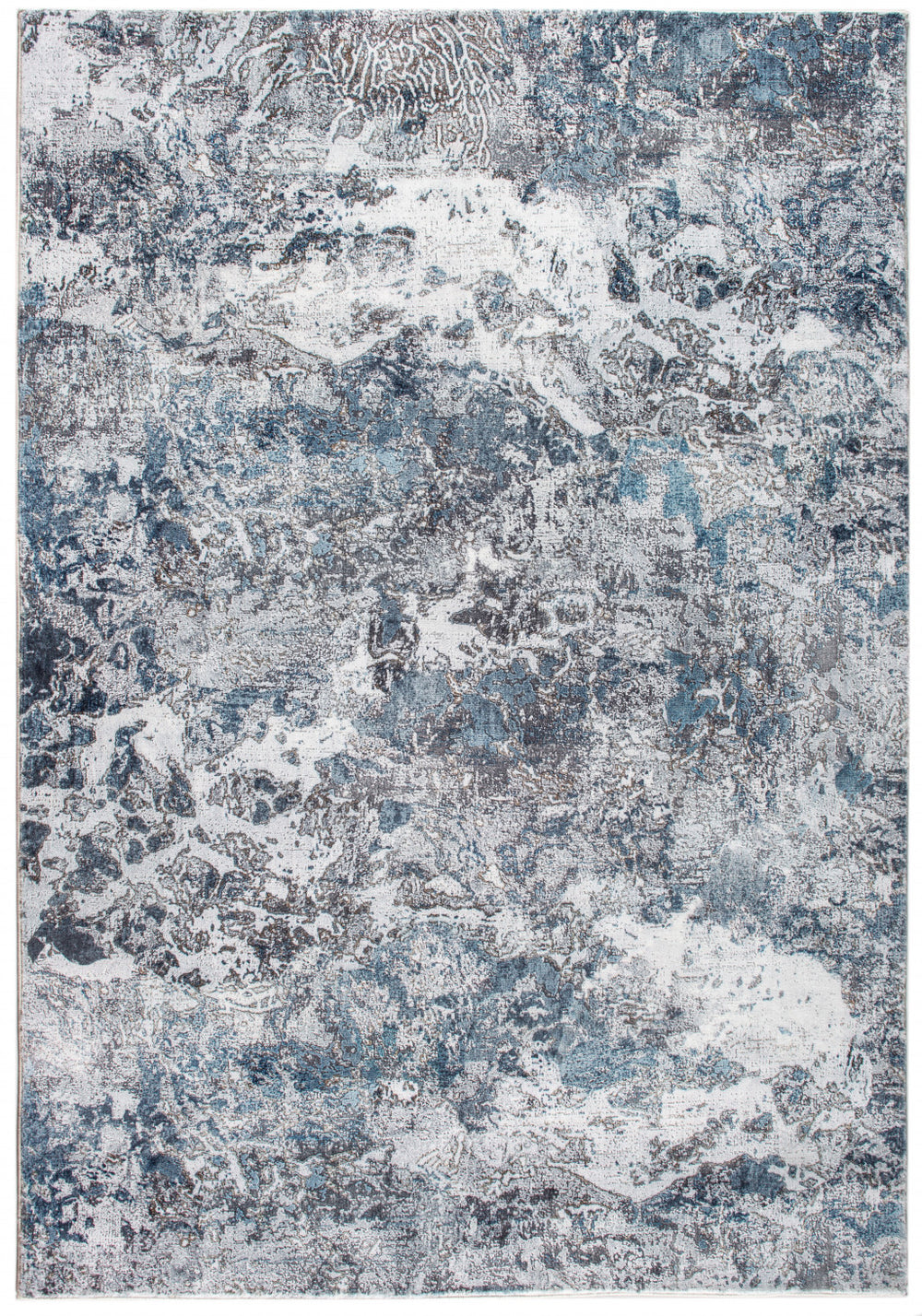 Homeroots 6' X 9' Blue And Gray Abstract Area Rug  Polyester 475320