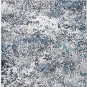 Homeroots 6' X 9' Blue And Gray Abstract Area Rug  Polyester 475320